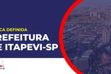 Imagem com fundo azul divulgando o Concurso Prefeitura de Itapevi SP