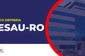 Imagem com fundo azul divulgando o Concurso Sesau RO