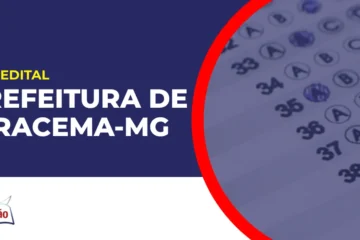 Imagem com fundo azul divulgando o Concurso Prefeitura de Piracema MG