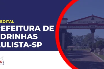 Imagem com fundo azul divulgando o Concurso Prefeitura de Pedrinhas Paulista SP