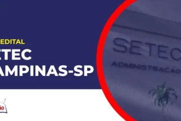 Imagem com fundo azul divulgando o Concurso SETEC Campinas SP