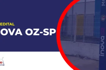 Imagem com fundo azul divulgando o Concurso INOVA OZ SP