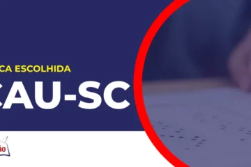 Imagem com fundo azul divulgando o Concurso CAU SC
