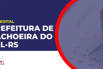 Imagem com fundo azul divulgando o Concurso Prefeitura de Cachoeira do Sul RS