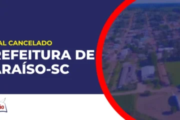 Imagem com fundo azul divulgando o Concurso Prefeitura de Paraíso SC