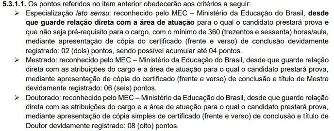 Prova de títulos - Concurso Prefeitura de Nova Erechim SC