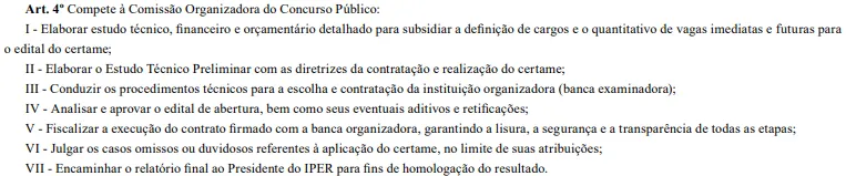 Concurso IPER RR: Autorizado! Escolhida a comissão organizadora!