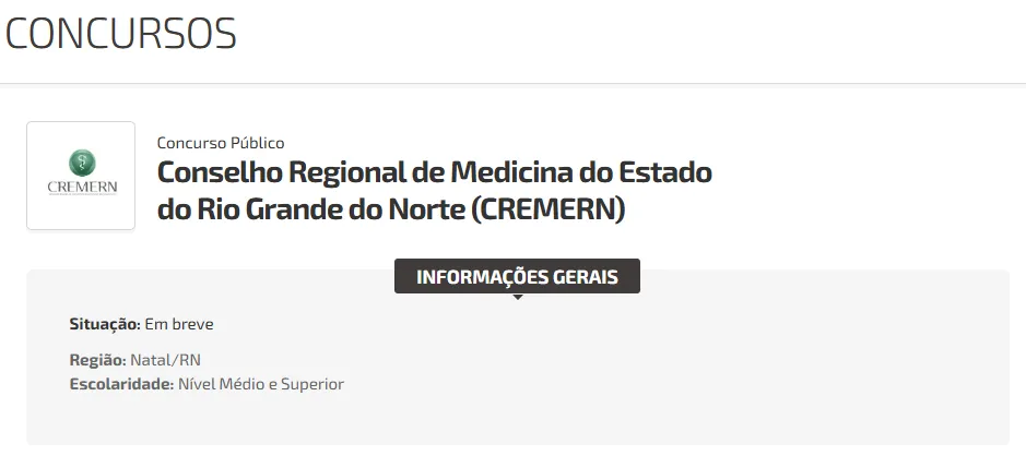 Concurso CREMERN: novo edital se aproxima; veja o que já se sabe!