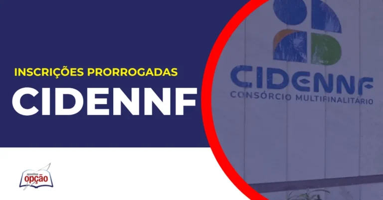 Imagem com fundo azul divulgando o Concurso CIDENNF 2026