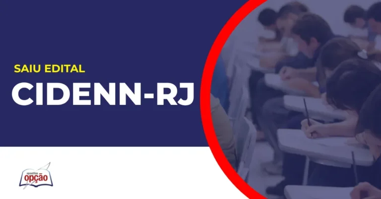 Imagem com fundo azul divulgando o Concurso CIDENNF RJ 2026