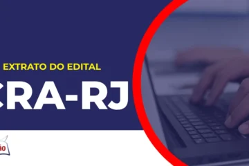 Imagem com fundo azul divulgando o Concurso CRA RJ