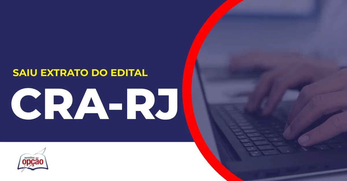 Imagem com fundo azul divulgando o Concurso CRA RJ