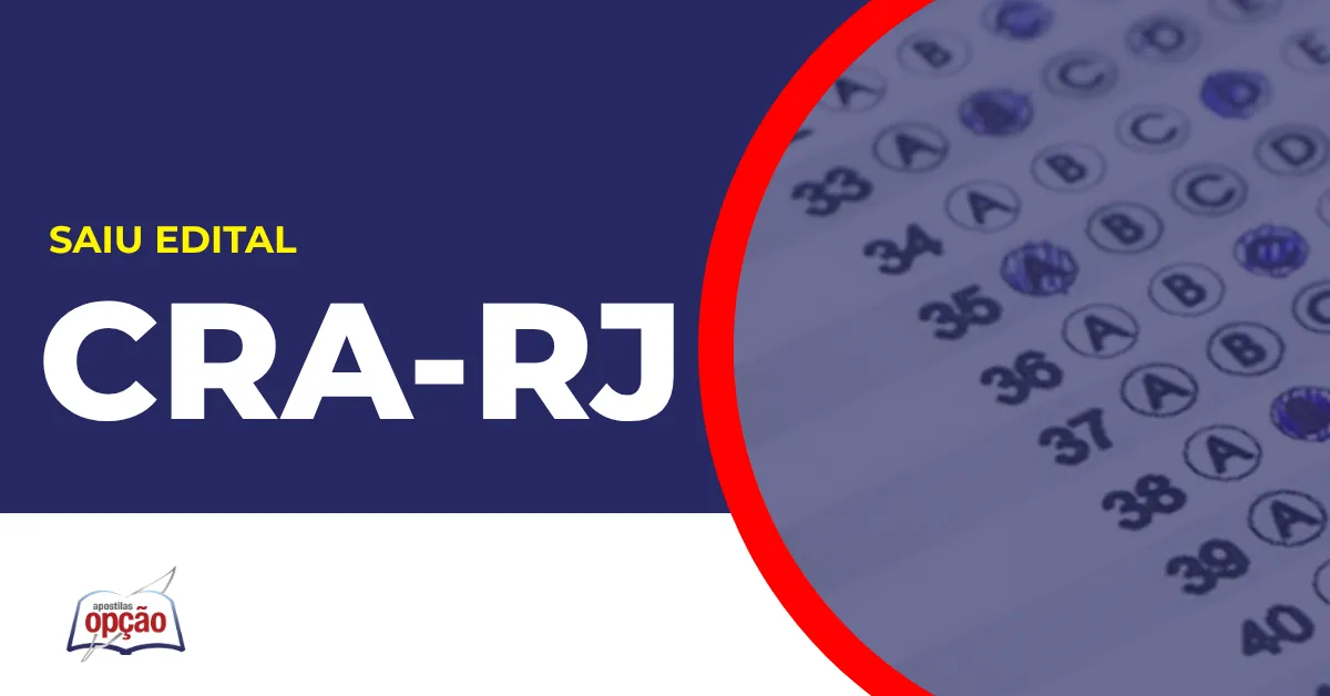 Imagem com fundo azul divulgando o Concurso CRA RJ 2026