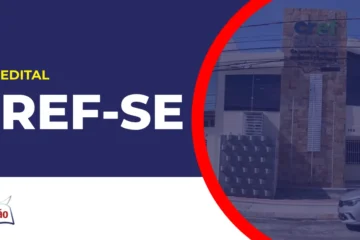 Imagem com fundo azul divulgando o Concurso CREF SE