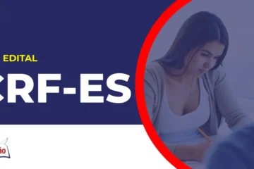 Imagem com fundo azul divulgando o Concurso CRF ES