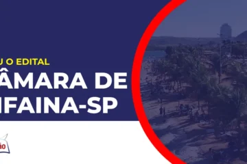 Imagem com fundo azul divulgando o Concurso Câmara de Rifaina SP