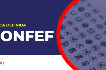 Imagem com fundo azul divulgando o Concurso Confef