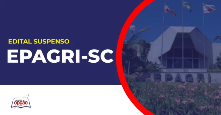 Imagem com fundo azul divulgando o Concurso Epagri SC