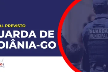 Imagem com fundo azul divulgando o Concurso Guarda de Goiânia GO