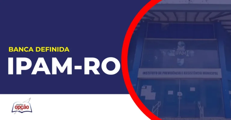 Imagem com fundo azul divulgando o Concurso IPAM RO