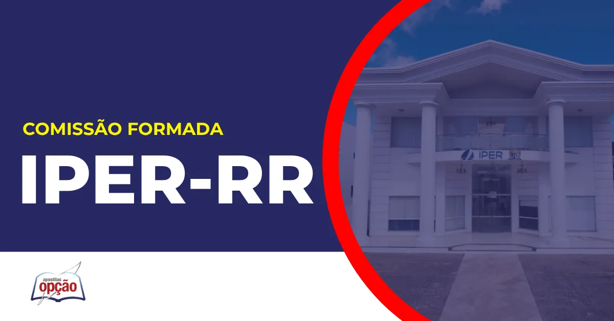 Imagem com fundo azul divulgando o Concurso IPER RR