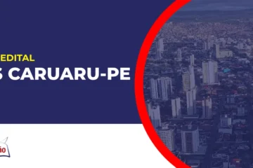 Imagem com fundo azul divulgando o Concurso ISS Caruaru PE