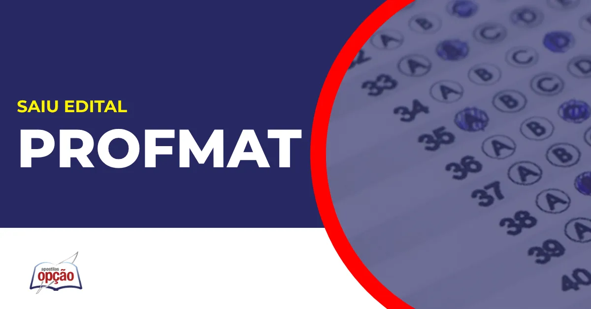 Imagem com fundo azul divulgando o Concurso PROFMAT