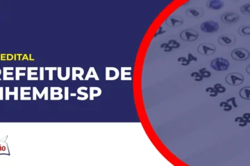 Imagem com fundo azul divulgando o Concurso Prefeitura de Anhembi SP