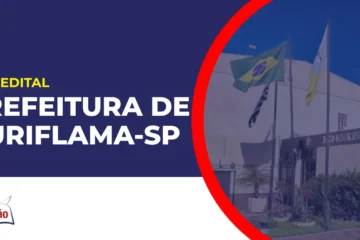 Imagem com fundo azul divulgando o Concurso Prefeitura de Auriflama SP