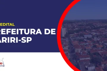 Imagem com fundo azul divulgando o Concurso Prefeitura de Bariri SP