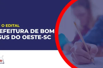 Imagem com fundo azul divulgando o Concurso Prefeitura de Bom Jesus do Oeste SC