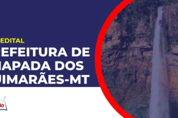 Imagem com fundo azul divulgando o Concurso Prefeitura de Chapada dos Guimarães MT