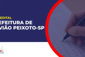 Imagem com fundo azul divulgando o Concurso Prefeitura de Gavião Peixoto SP