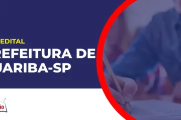 Imagem com fundo azul divulgando o Concurso Prefeitura de Guariba SP