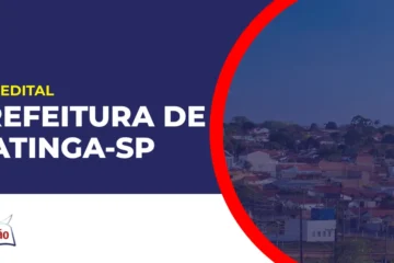 Imagem com fundo azul divulgando o Concurso Prefeitura de Itatinga SP