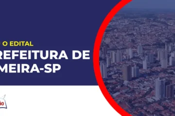 Imagem com fundo azul divulgando o Concurso Prefeitura de Limeira SP