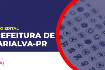 Imagem com fundo azul divulgando o Concurso Prefeitura de Marialva PR