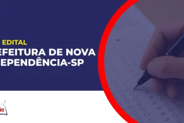 Imagem com fundo azul divulgando o Concurso Prefeitura de Nova Independência SP