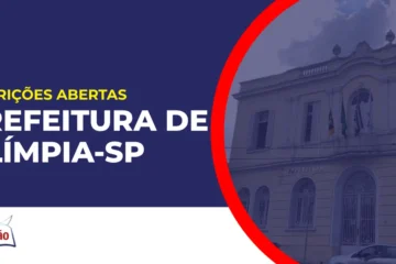 Imagem com fundo azul divulgando o Imagem com fundo azul divulgando o Concurso Prefeitura de Olímpia SP