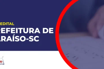 Imagem com fundo azul divulgando o Concurso Prefeitura de Paraíso SC