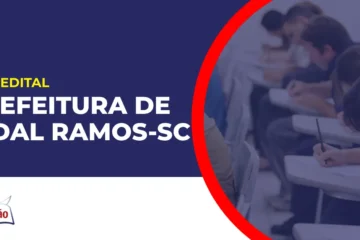 Imagem com fundo azul divulgando o Concurso Prefeitura de Vidal Ramos SC