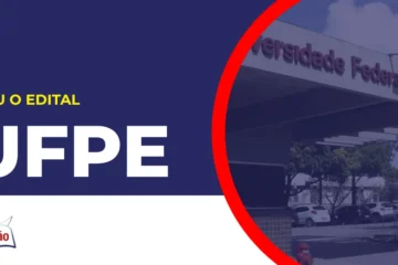 Imagem com fundo azul divulgando o Concurso UFPE