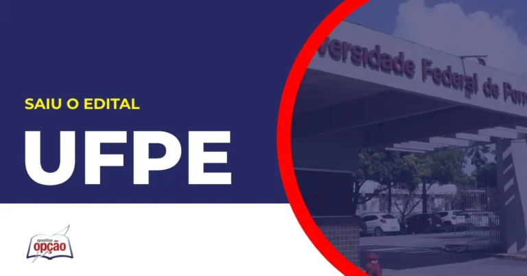 Imagem com fundo azul divulgando o Concurso UFPE