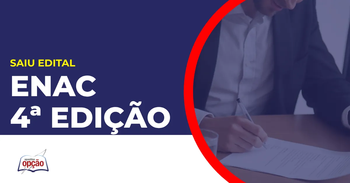 Imagem com fundo azul divulgando o Edital Enac 4ª edição