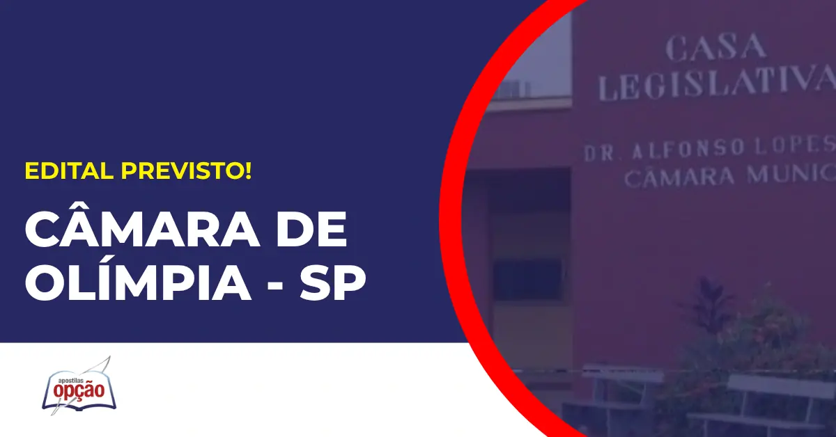 Concurso Câmara de Olímpia SP tem edital previsto, fachada da câmara