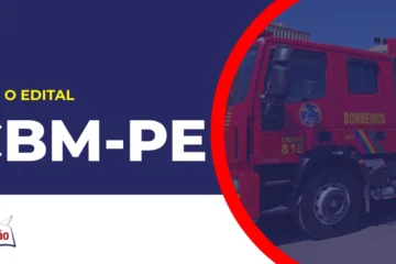 Imagem com fundo azul divulgando o Concurso Bombeiros PE