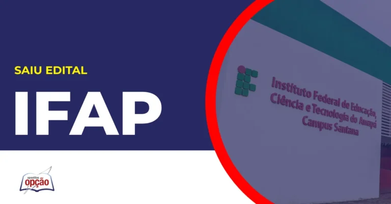 Imagem da fachada do instituto e divulgação do Concurso IFAP 2026