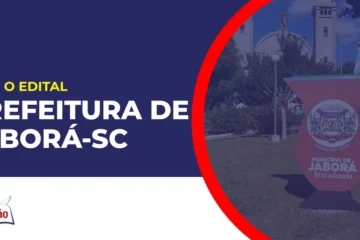 Imagem com fundo azul divulgando o Concurso Prefeitura de Jaborá SC