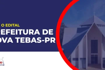 Imagem com fundo azul divulgando o Concurso Prefeitura de Nova Tebas PR