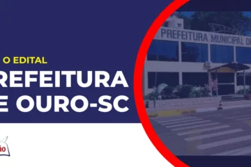 Imagem com fundo azul divulgando o Concurso Prefeitura de Ouro SC